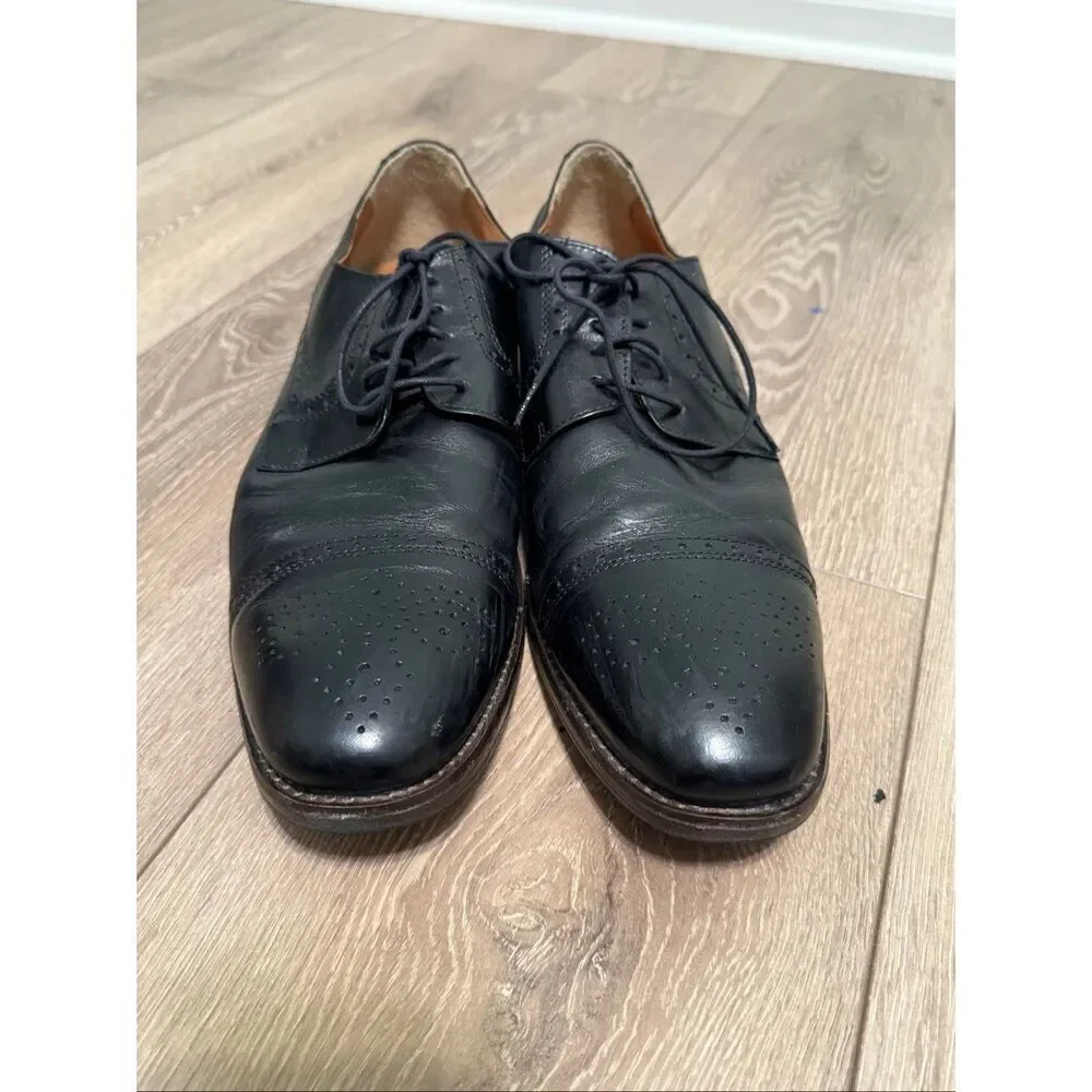Johnston & Murphy Men's 13 Memory Foam Cap Toe Loafers Black Leather Dress Shoe